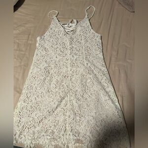 Speechless Cream Lace Backless Dress